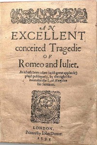 Titelpagina van de First Quarto (1597)